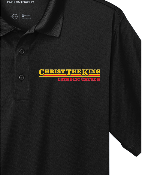 Christ the King - 90210 Bold Left Chest Polo Black Polo