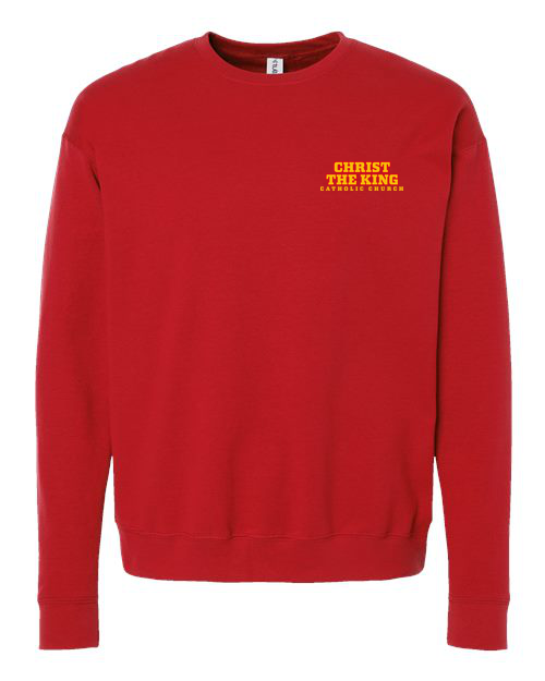 Christ the King - 90210 Stacked Left Chest Crewneck-L Red Crewneck