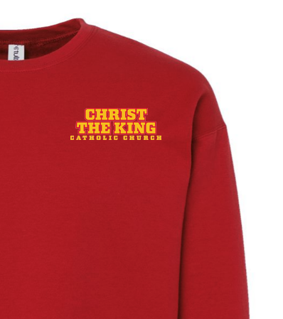 Christ the King - 90210 Stacked Left Chest Crewneck-L Red Crewneck