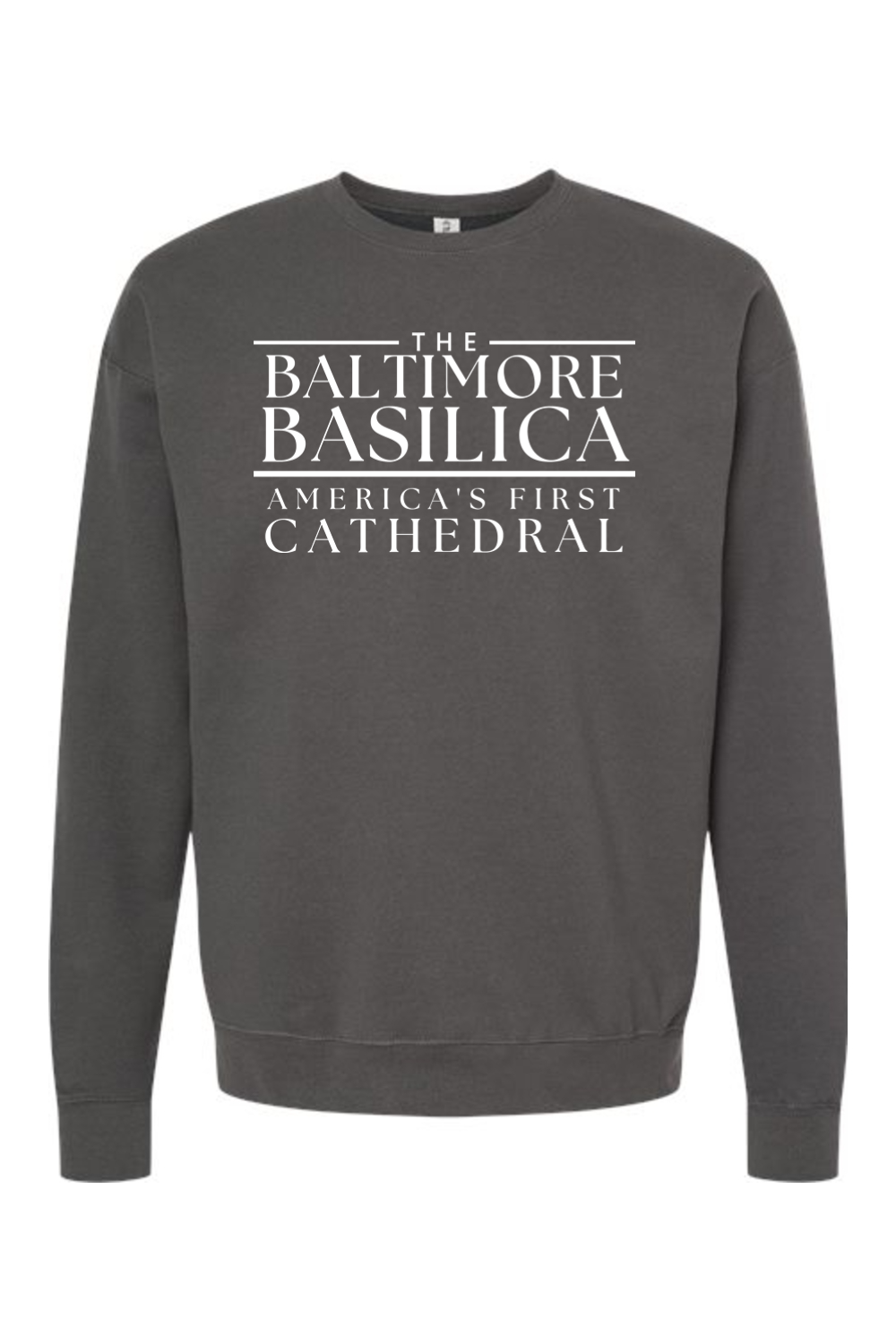 The Baltimore Basilica Crewneck -  Words Logo - Black and White