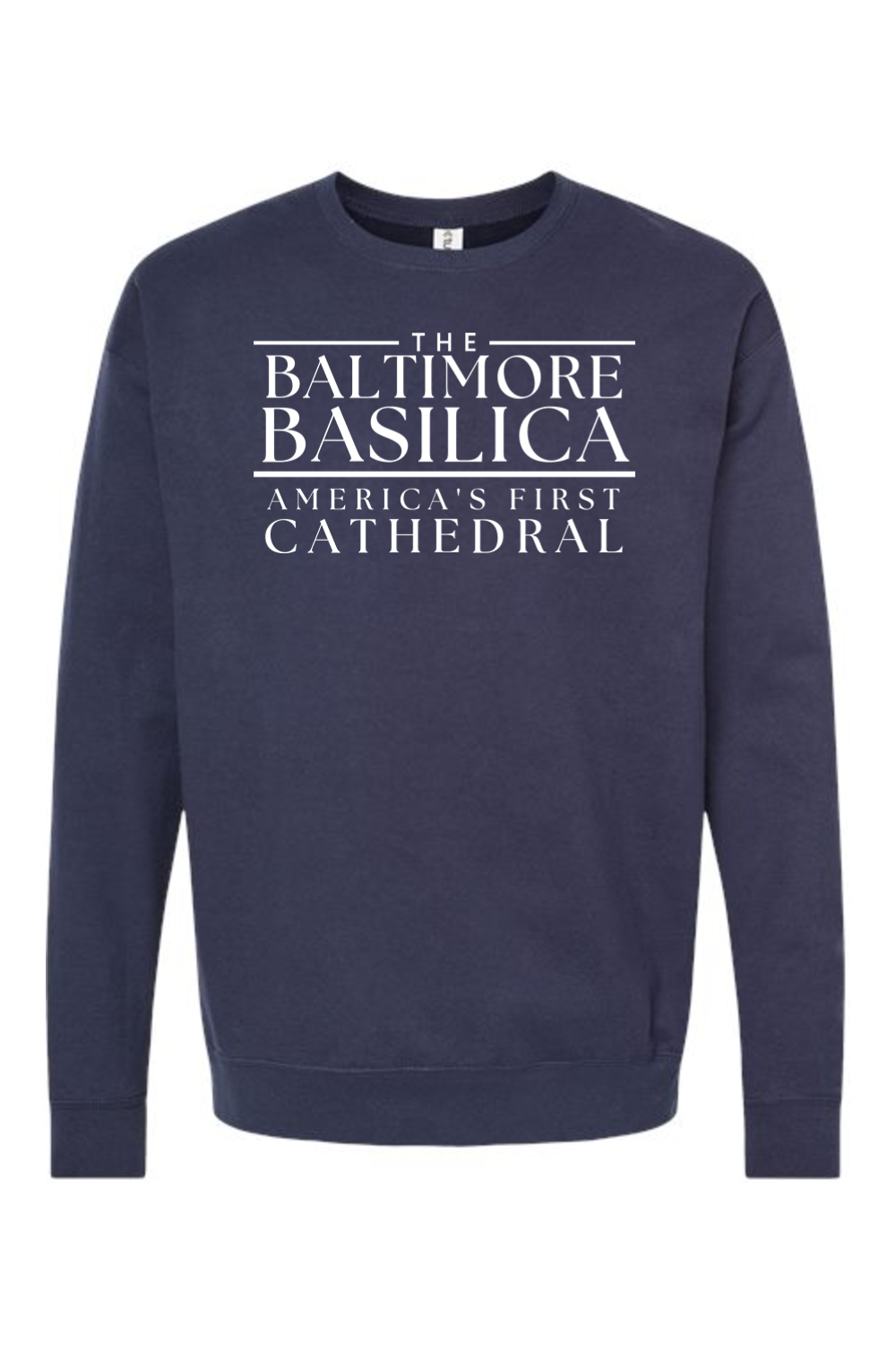 The Baltimore Basilica Crewneck -  Words Logo - Black and White