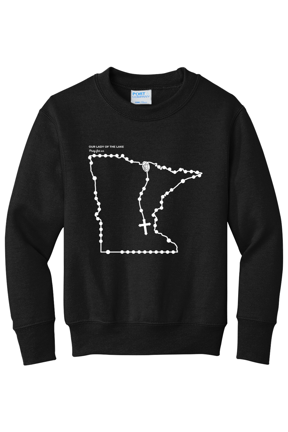 Rosary Design Youth Crewneck Sweatshirt