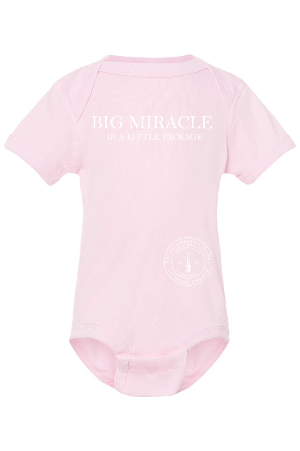 Saint Alphonsus Big Miracle Baby Onesie