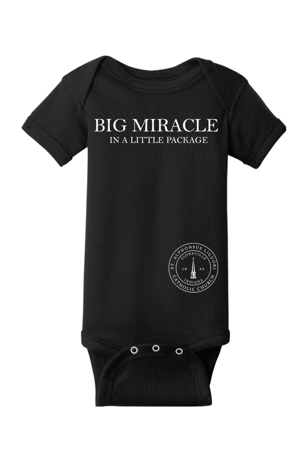 Saint Alphonsus Big Miracle Baby Onesie