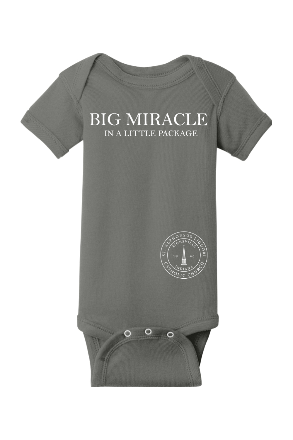 Saint Alphonsus Big Miracle Baby Onesie