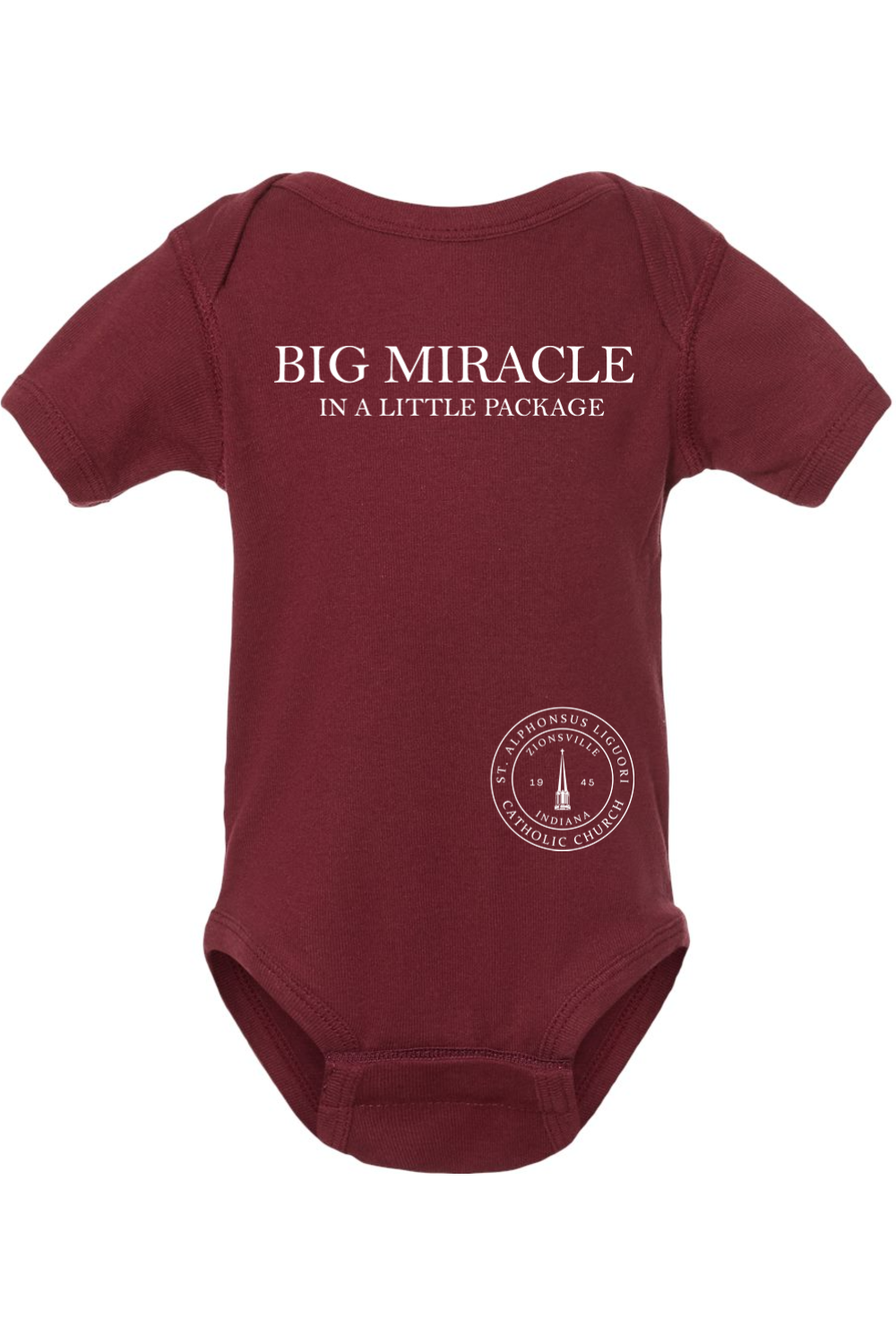 Saint Alphonsus Big Miracle Baby Onesie