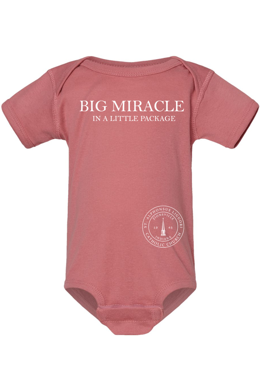 Saint Alphonsus Big Miracle Baby Onesie