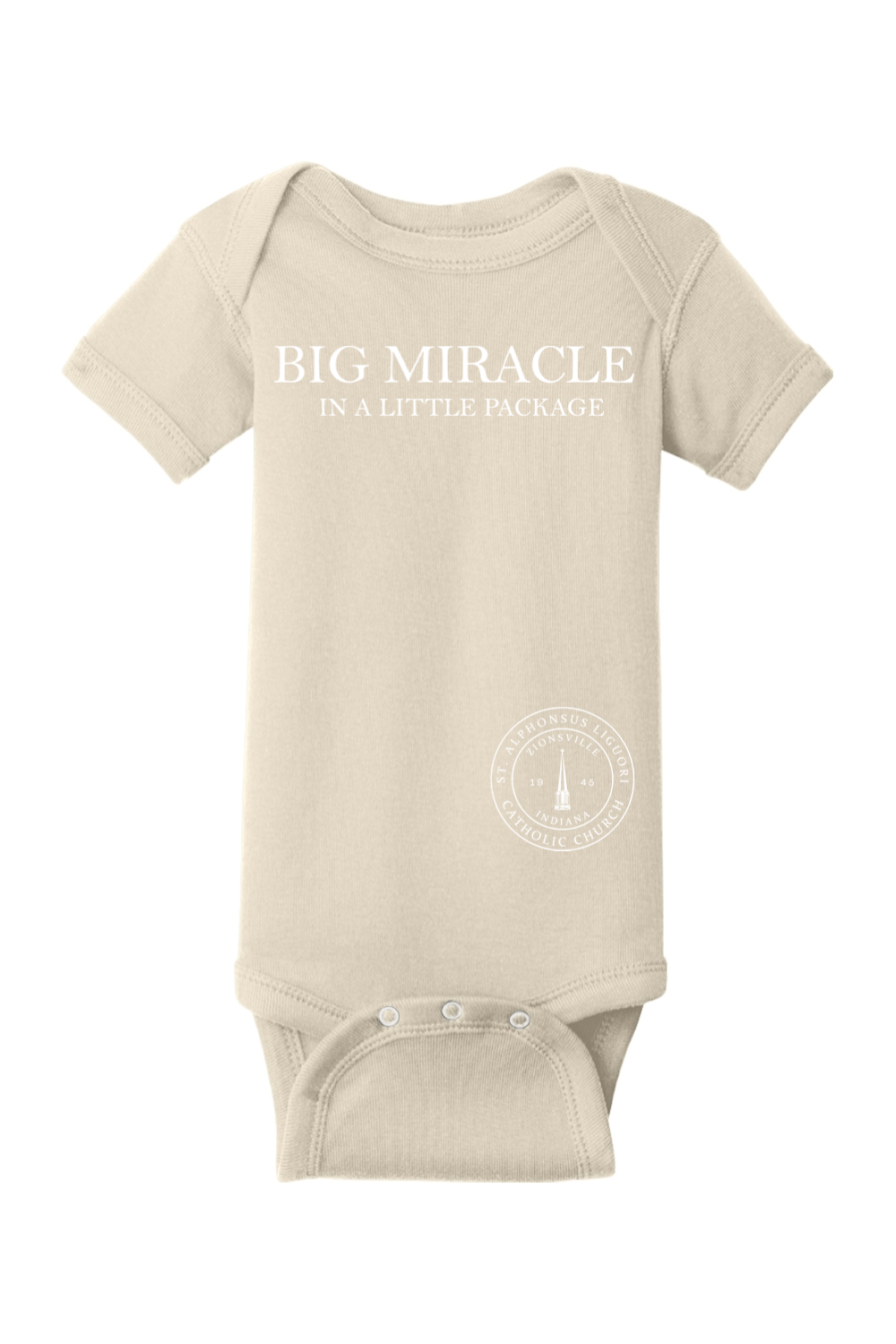 Saint Alphonsus Big Miracle Baby Onesie