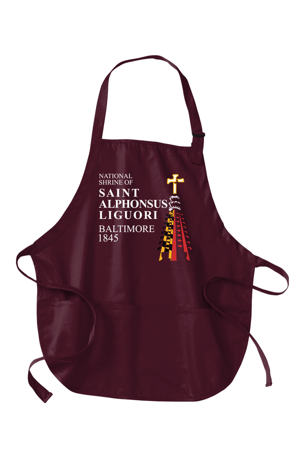 National Shrine of St. Alphonsus Liguori Medium-Length Apron with Pouch Pockets