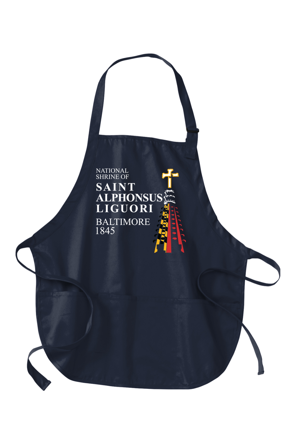 National Shrine of St. Alphonsus Liguori Medium-Length Apron with Pouch Pockets