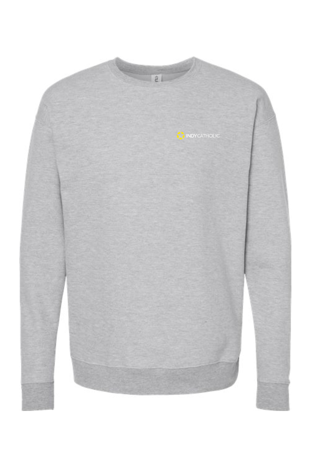 IndyCatholic Left Chest White Logo Crewneck