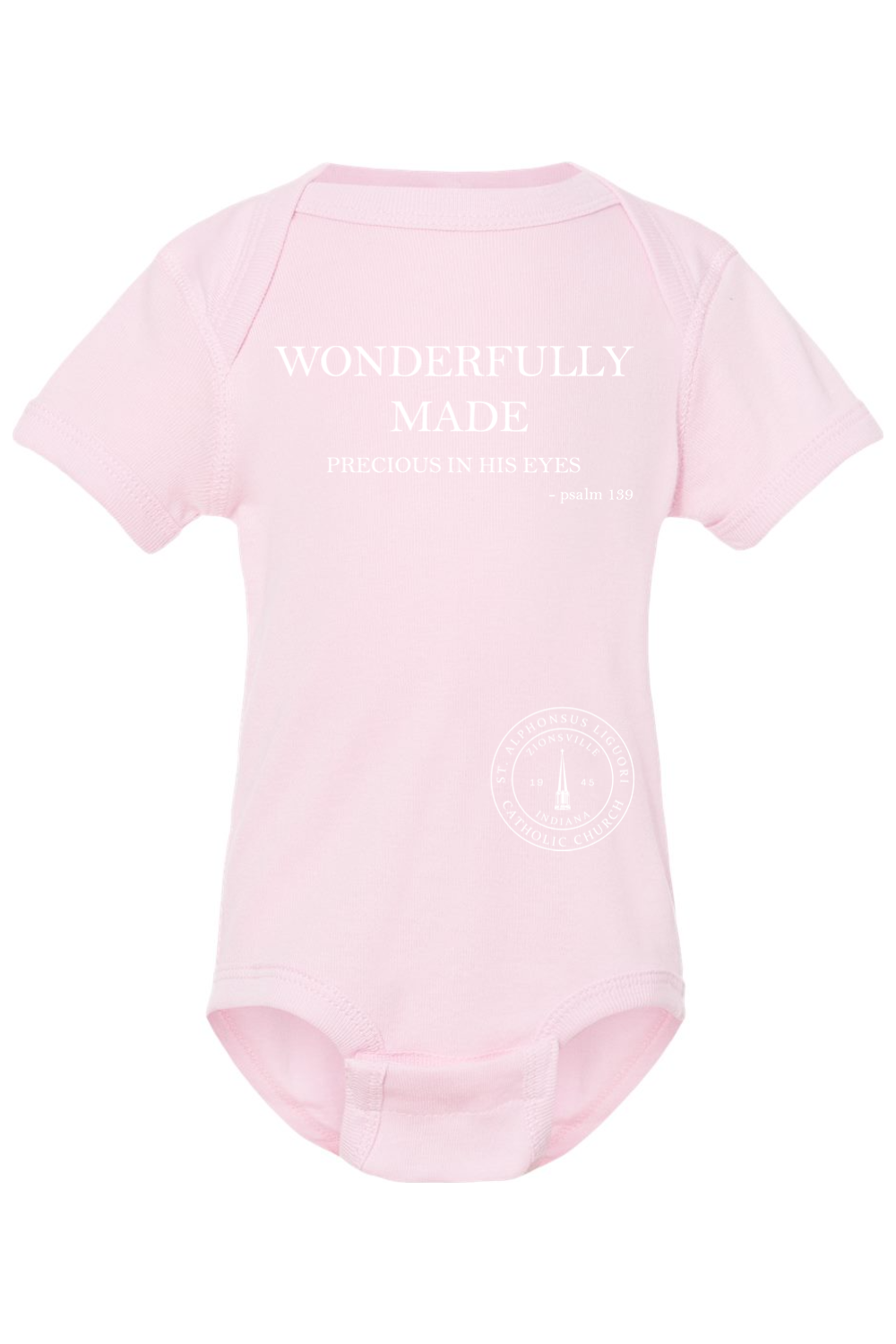 Saint Alphonsus Wonderfully Made Baby Onesie