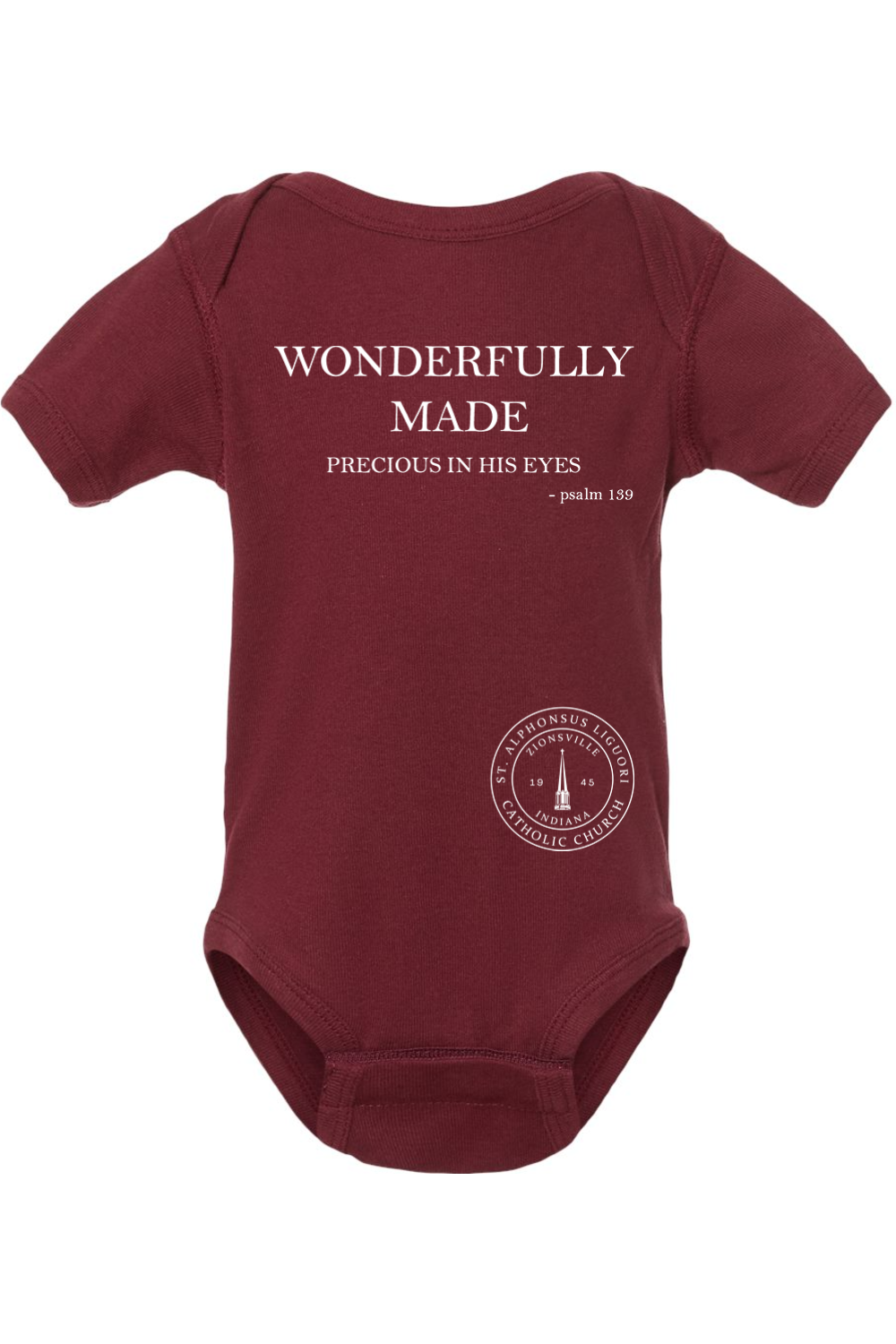 Saint Alphonsus Wonderfully Made Baby Onesie