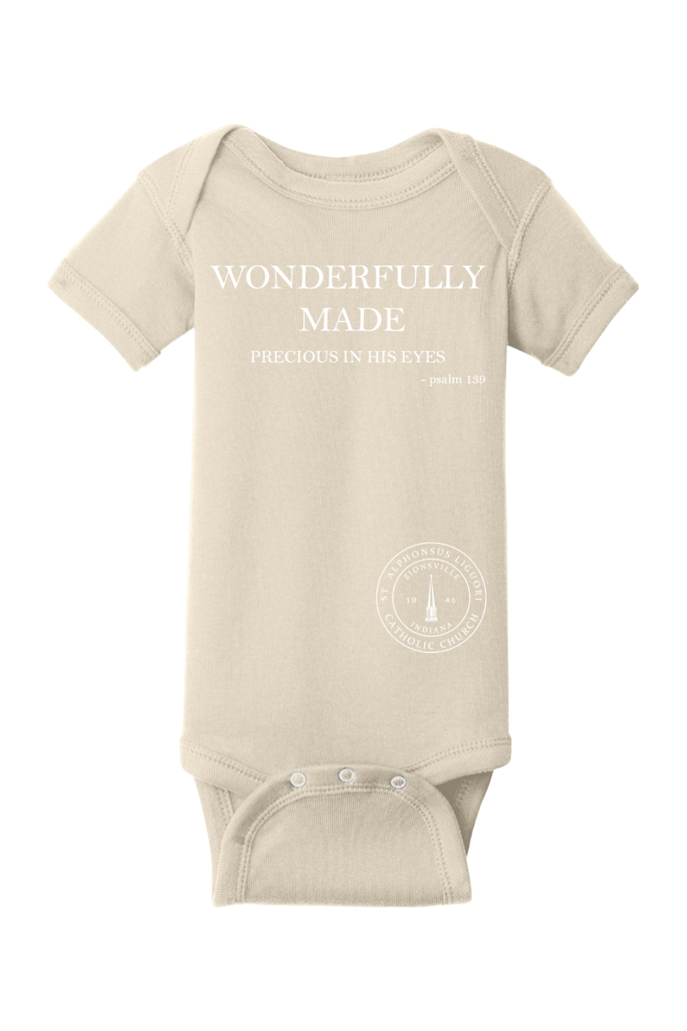 Saint Alphonsus Wonderfully Made Baby Onesie