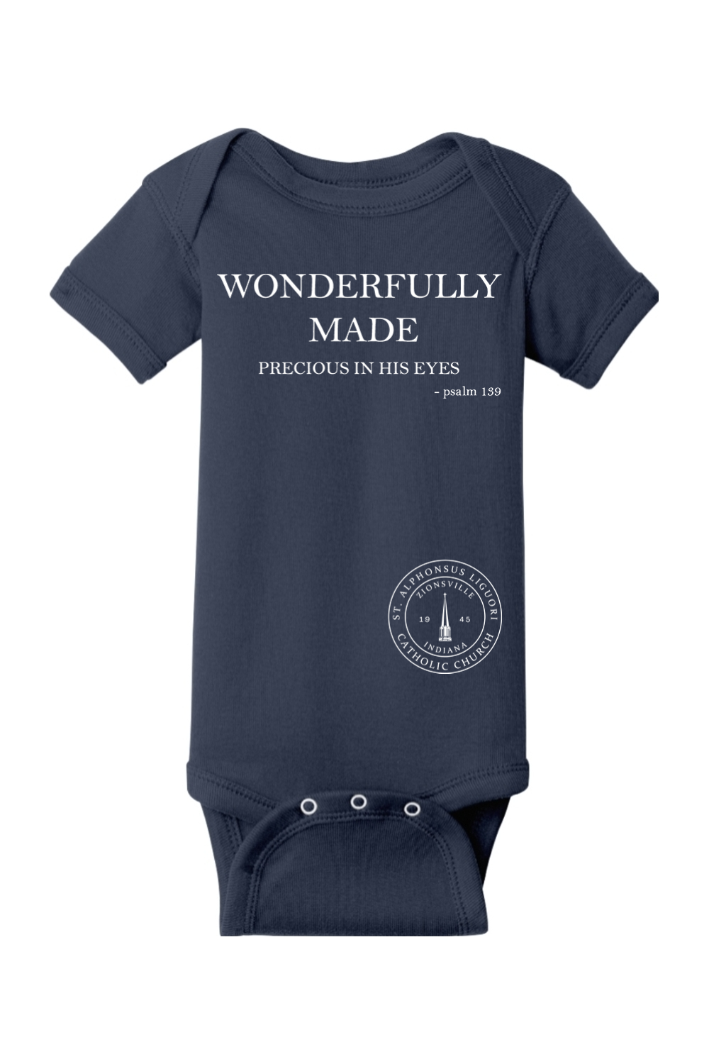 Saint Alphonsus Wonderfully Made Baby Onesie