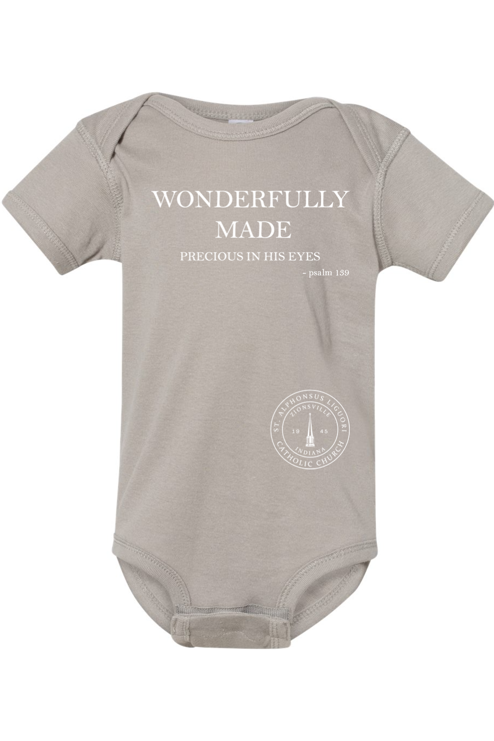 Saint Alphonsus Wonderfully Made Baby Onesie