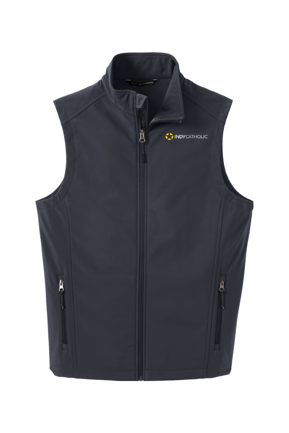 IndyCatholic Left Chest White Logo Vest